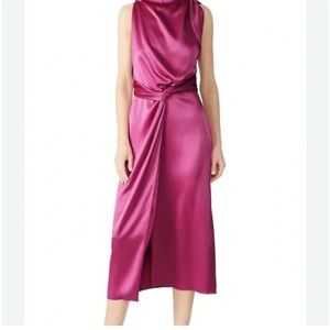 Nanushka Pink Sleeveless Halter Midi Sundress